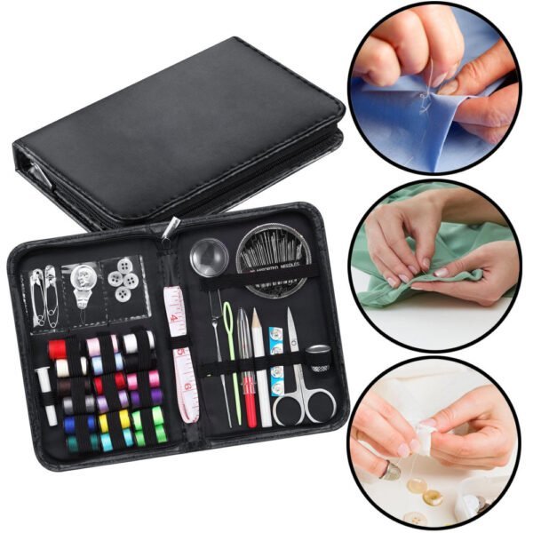 Set de costura 272 piezas con estuche, botones, alfileres, tijeras - Imagen 6