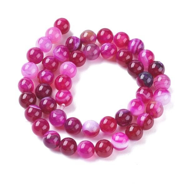 Tira de piedra natural ágata fucsia rayada