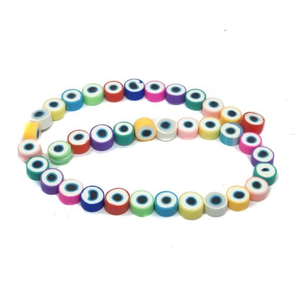 Tira dijes pasantes de fimo ojos turcos
