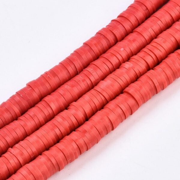 Tira de fimo plano rojo 6mm