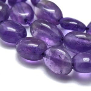 Tira de piedras irregulares de amatista natural semillas