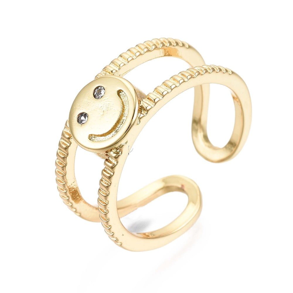 Anillo abierto sonrisa laminado oro 16k/goldfilled smile