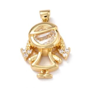 Dije colgante niña laminado oro 18k/goldfilled nena con circones