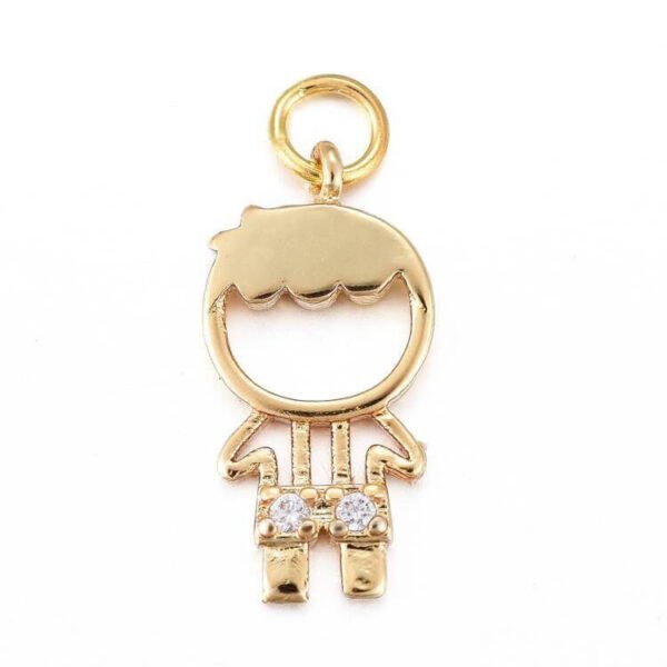 Dije colgante niño laminado oro 18k/goldfilled nene con microcircones