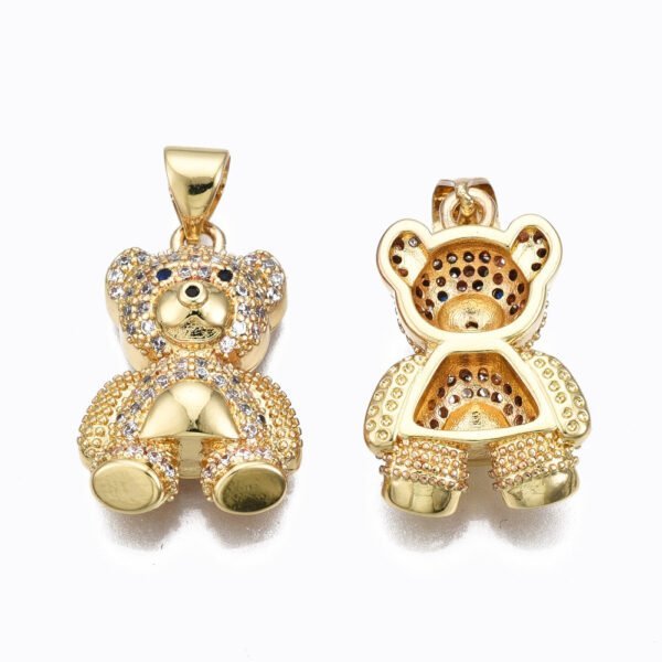 Dije colgante osito laminado oro 16 quilates oso con microcircones