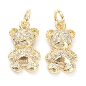 Dije colgante osito laminado oro 18k/goldfilled oso con microcircones