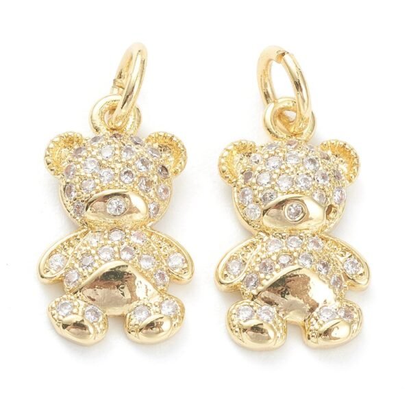 Dije colgante osito laminado oro 18k/goldfilled oso con microcircones