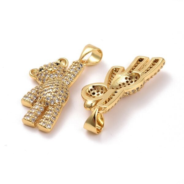Dije colgante oso laminado oro 18k/goldfilled osito con microcircones - Imagen 2
