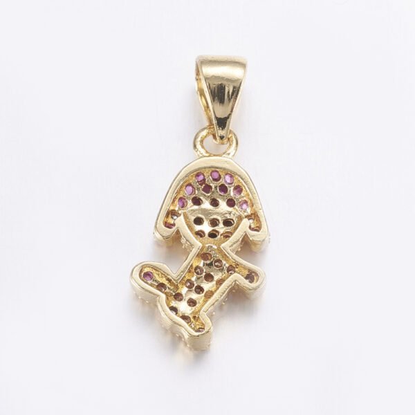 Dije colgante perrito laminado oro 18k/goldfilled perro con microcircones - Imagen 2
