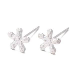 Par de aritos de flores aros plata 925