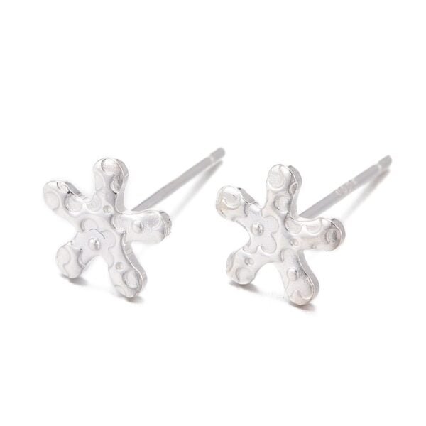Par de aritos de flores aros plata 925