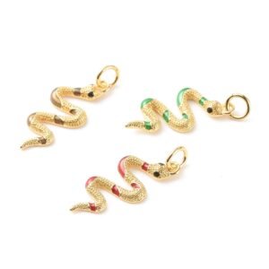 Dije de serpiente esmaltado, laminado oro 18k/goldfilled