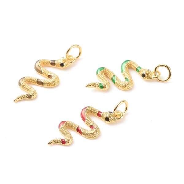 Dije de serpiente esmaltado, laminado oro 18k/goldfilled
