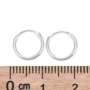 Par de aritos argollas de plata 925 aros 10mm