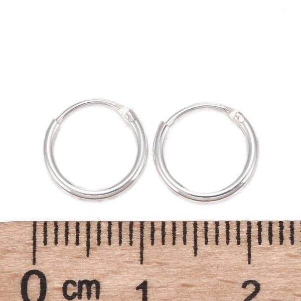 Par de aritos argollas de plata 925 aros 10mm