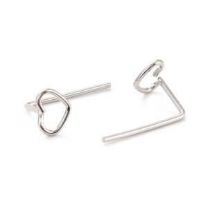 Par de aritos de plata 925 aros de corazones
