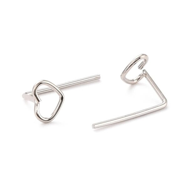 Par de aritos de plata 925 aros de corazones