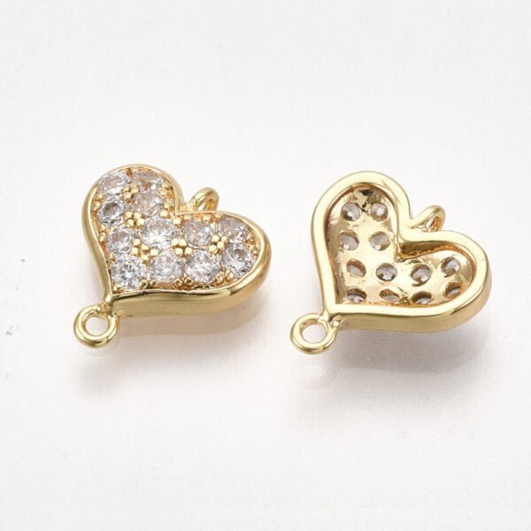 Colgante corazón laminado oro 18k/goldfilled con microcircones