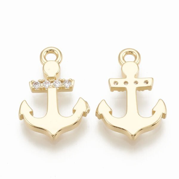 Colgante ancla laminado oro 18k/goldfilled con microcircones