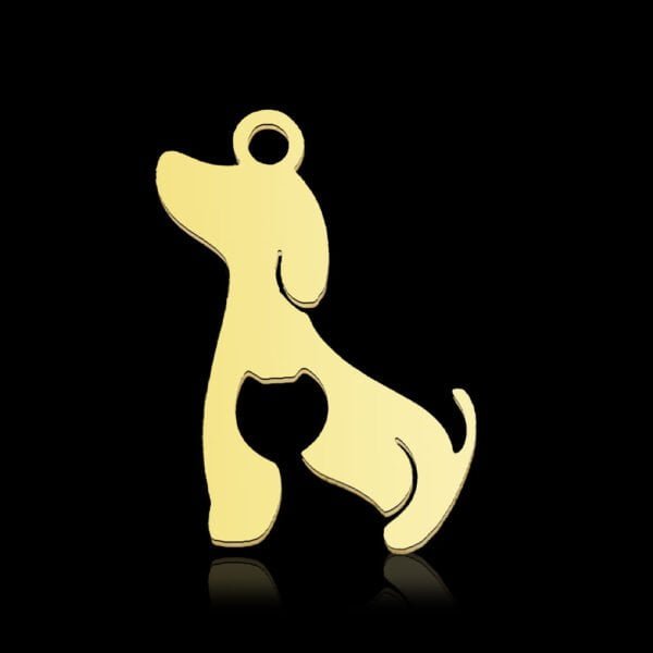 Colgante laminado oro 18k/goldfilled perro y gato - Imagen 2