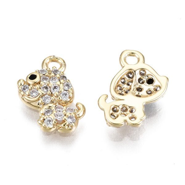 Colgante perro laminado oro 18k/goldfilled caniche con microcircones