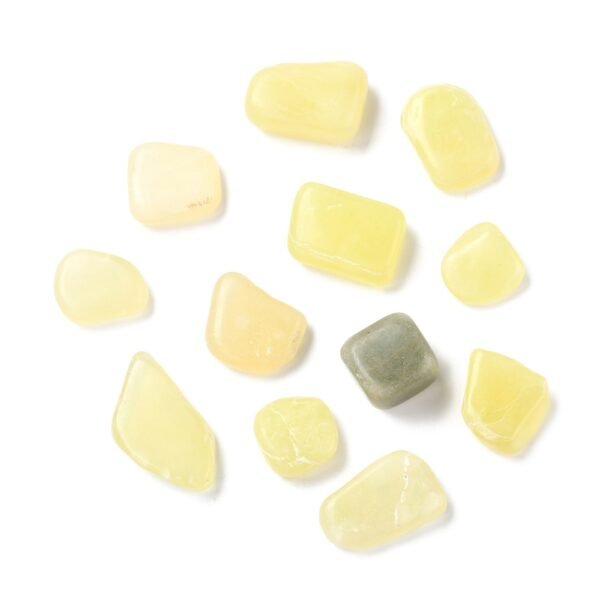 PIEDRA ROLADA MEDIANA JADE AMARILLO LEMMON (POR 100 GRAMOS)