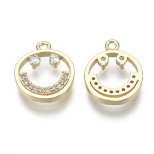 Dije colgante Smile laminado oro 18k/goldfilled sonrisa con microcircones