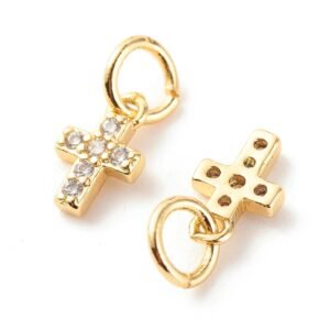 Dije colgante cruz laminado oro 18k/goldfilled con microcircones