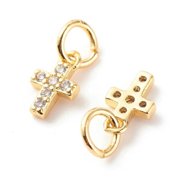Dije colgante cruz laminado oro 18k/goldfilled con microcircones