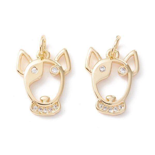 Dije perro bull terrier laminado oro 18k/goldfilled con microcircones