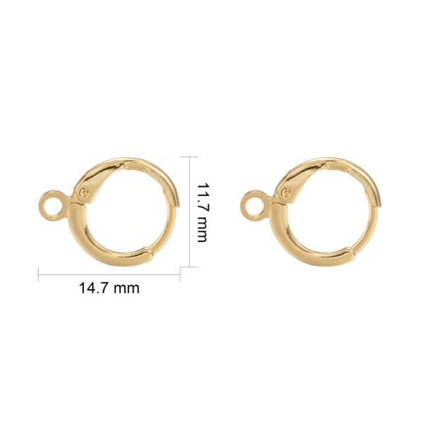 Par de argollas brisura para aros ganchos laminados oro 18k/goldfilled - Imagen 2