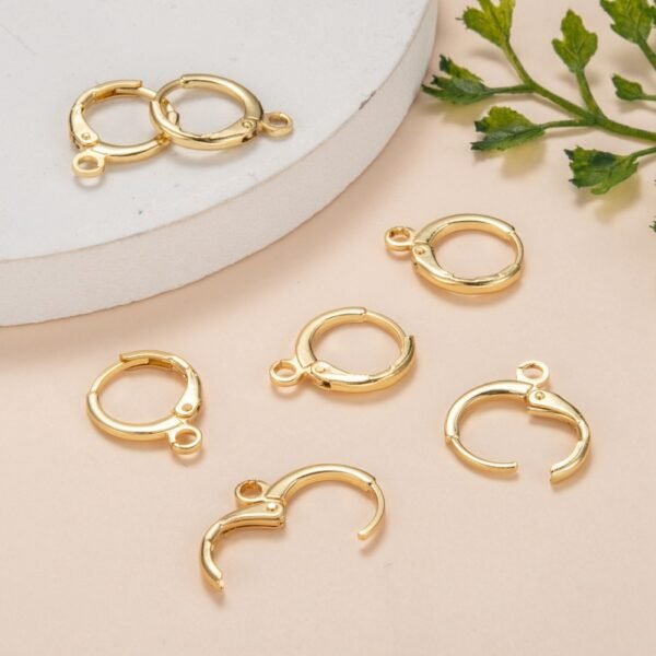 Par de argollas brisura para aros ganchos laminados oro 18k/goldfilled