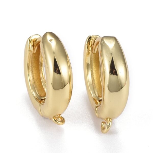 Par de ganchos argollas huggie para aros laminados oro 18k/goldfilled