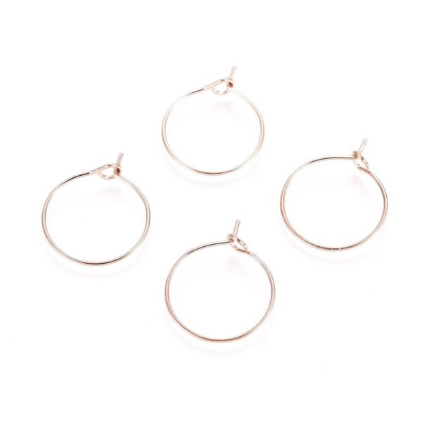 ARGOLLAS GOLD ROSE DE ACERO QUIRÚRGICO 316 PARA AROS PRECIO POR PAR - Imagen 2