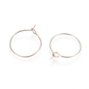 ARGOLLAS GOLD ROSE DE ACERO QUIRÚRGICO 316 PARA AROS PRECIO POR PAR