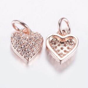 DIJE COLGANTE CORAZÓN LAMINADO ORO ROSA GOLDFILLED CON MICROCIRCONES