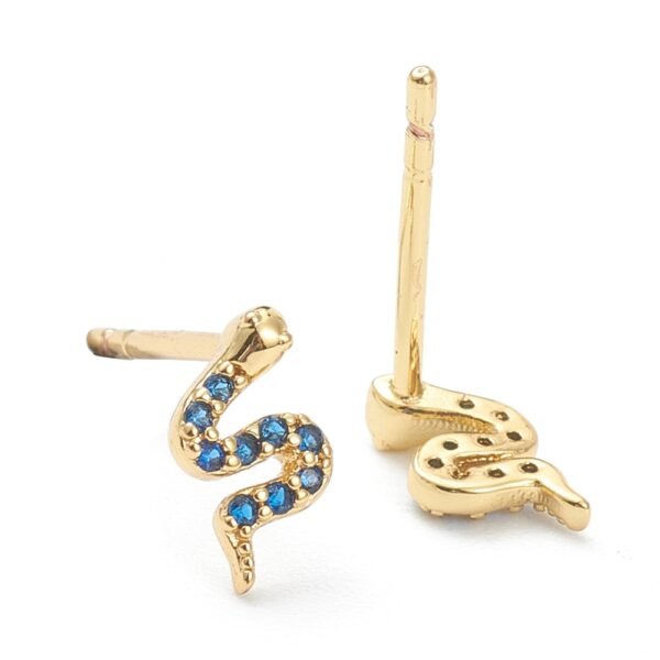 PAR DE ARITOS SERPIENTE LAMINADOS EN ORO 18K/GOLDFILLED CON CIRCONES