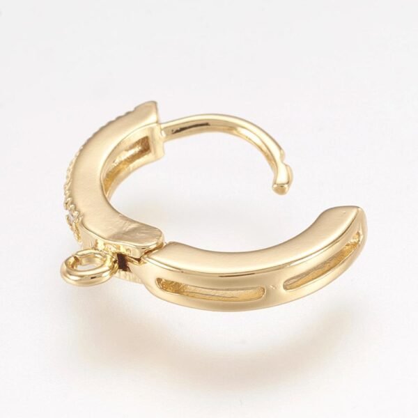 PAR DE GANCHOS BRISURA DORADOS ARGOLLAS PARA AROS 15x2,5MM LAMINADOS ORO 18K KILATES GOLDFILLED - Imagen 2