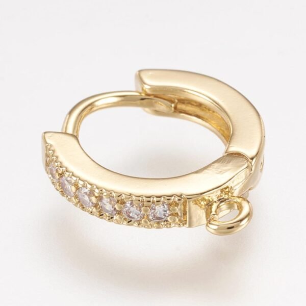 PAR DE GANCHOS BRISURA DORADOS ARGOLLAS PARA AROS 15x2,5MM LAMINADOS ORO 18K KILATES GOLDFILLED