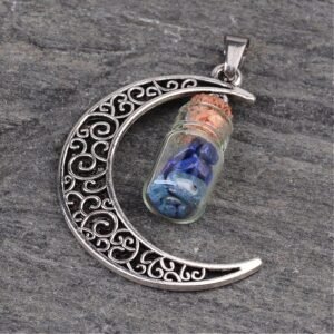 DIJE LUNA – FRASQUITO CON PIEDRA NATURAL LAPISLAZULI