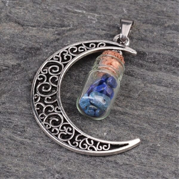 DIJE LUNA – FRASQUITO CON PIEDRA NATURAL LAPISLAZULI