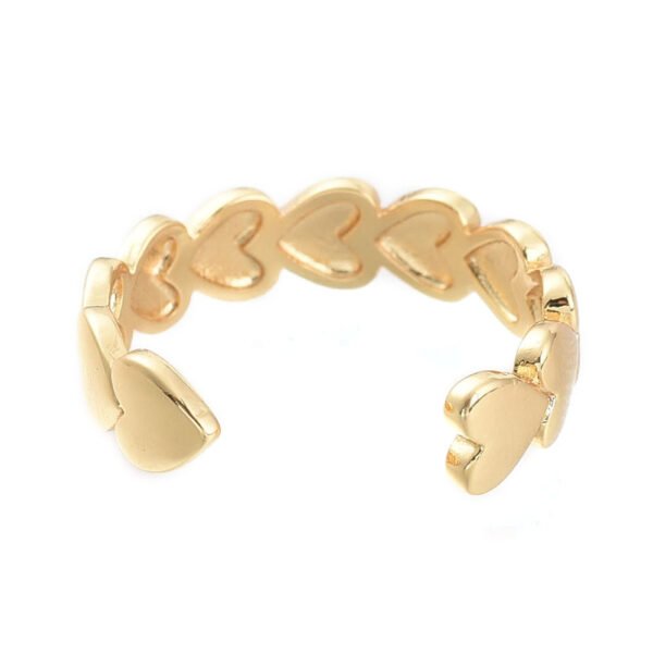 Anillo corazones laminado oro 18k/goldfilled - Imagen 2