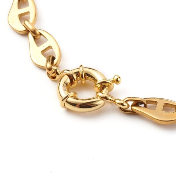Cadena acero 304 eslabones marineros goldfilled oro 18k - Imagen 2
