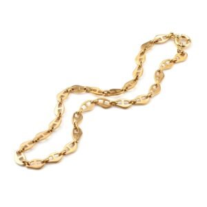 Cadena acero 304 eslabones marineros goldfilled oro 18k