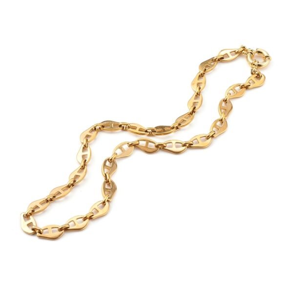 Cadena acero 304 eslabones marineros goldfilled oro 18k