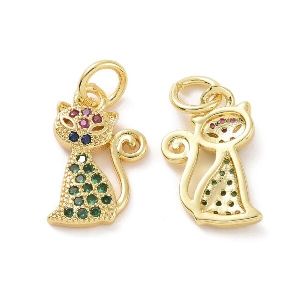 Dije gato goldfilled oro 18k microcircones