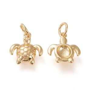 Dije pequeño tortuga marina goldfilled oro 18k