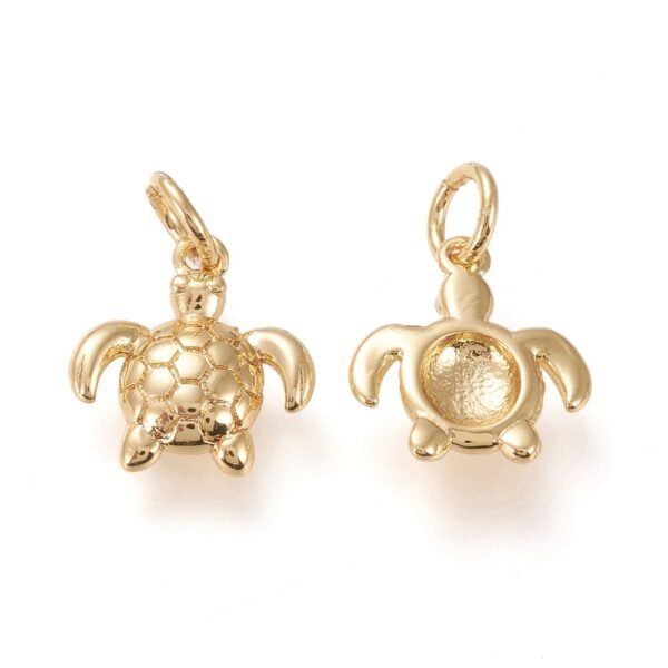 Dije pequeño tortuga marina goldfilled oro 18k