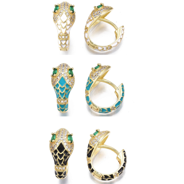 Par aros serpientes laminados oro 18k/goldfilled