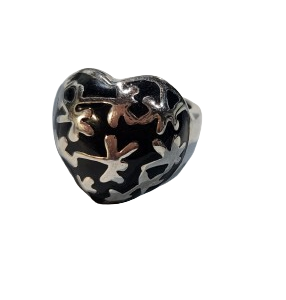 Anillo acero quirúrgico esmaltado corazón